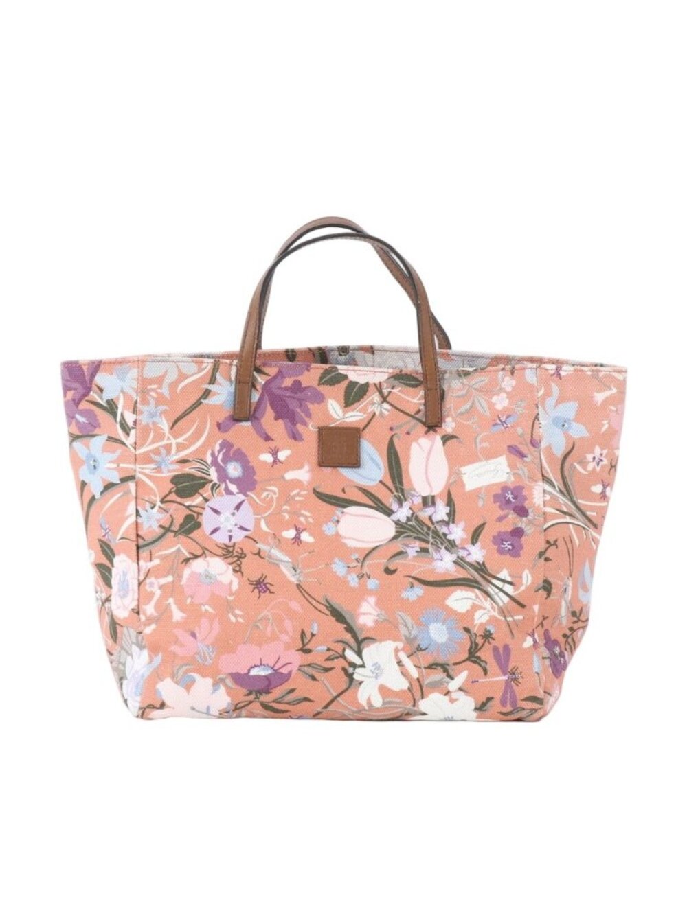 Gucci Flora Leather Tote Shoulder Hand Floral Pattern
